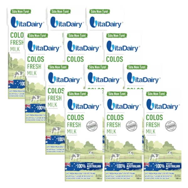 Combo 4 Sữa non tươi Vitadairy 180mL (lốc 3 hộp)