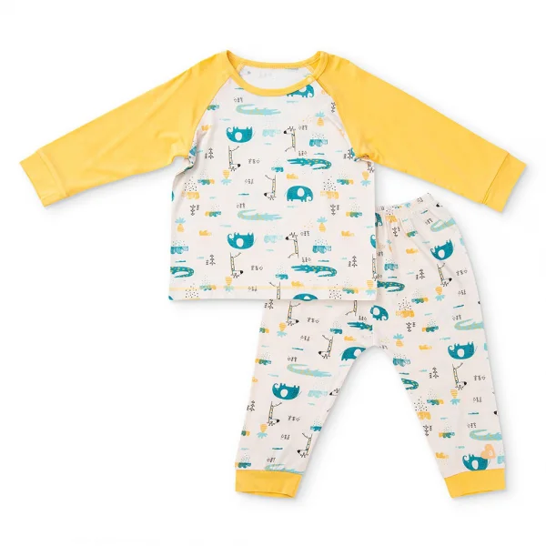 Bộ sơ sinh tính năng dài, vải modal BST Thiên Nga Animo BMC822077 (12-24M,Vàng)