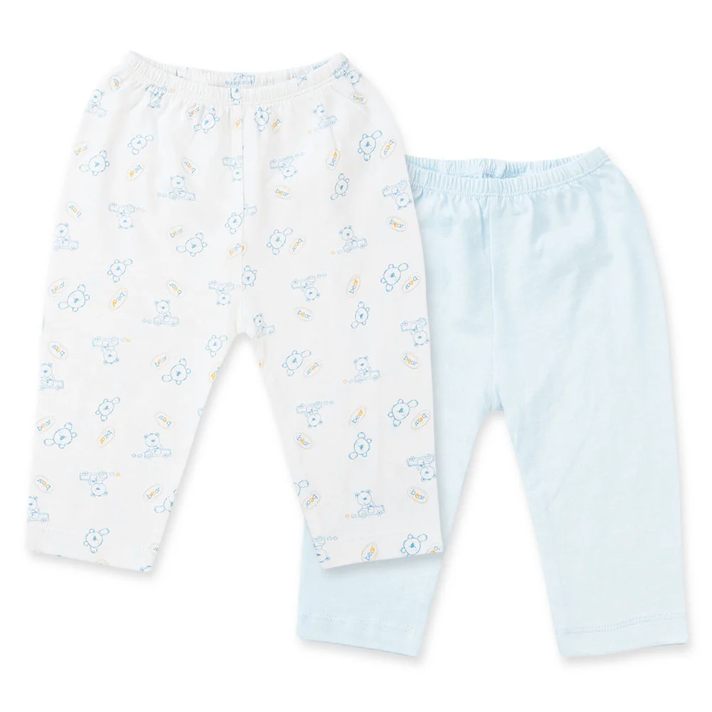 Cặp quần sơ sinh dài Animo NB422050 (NB-9M,xanh-trắng- Giao màu ngẫu nhiên)