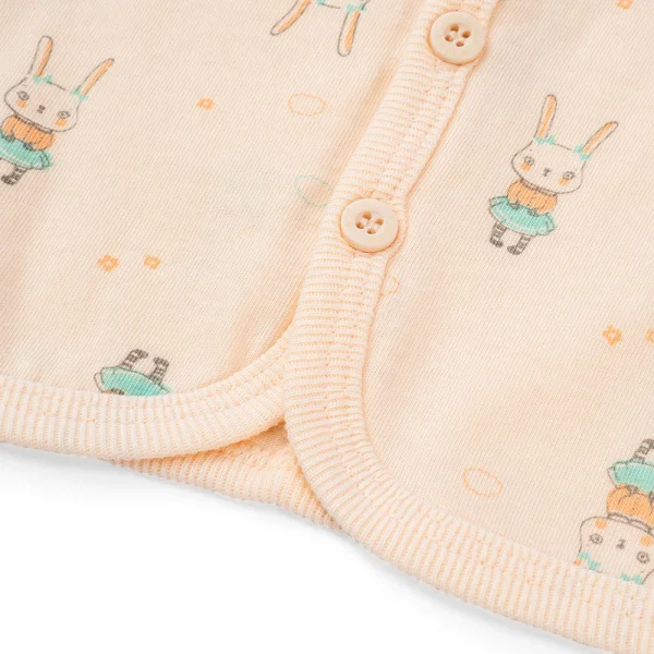 Cặp áo sơ sinh cài giữa tay dài Animo NB422053 (NB,Cam-trắng-Giao màu ngẫu nhiên)