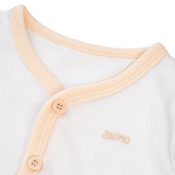 Cặp áo sơ sinh cài giữa tay dài Animo NB422053 (NB,Cam-trắng-Giao màu ngẫu nhiên)