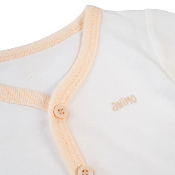 Cặp áo sơ sinh cài giữa tay dài Animo NB422053 (NB,Cam-trắng-Giao màu ngẫu nhiên)