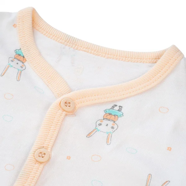 Cặp áo sơ sinh cài giữa tay dài Animo NB422053 (NB,Cam-trắng-Giao màu ngẫu nhiên)