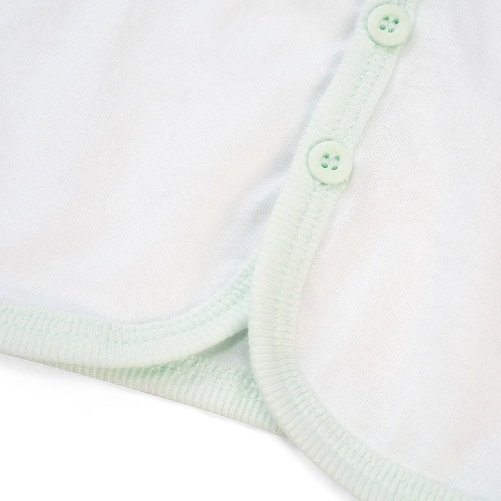 Cặp áo sơ sinh cài giữa tay ngắn Animo NB422055 (NB-9M,Xanh ngọc-trắng)