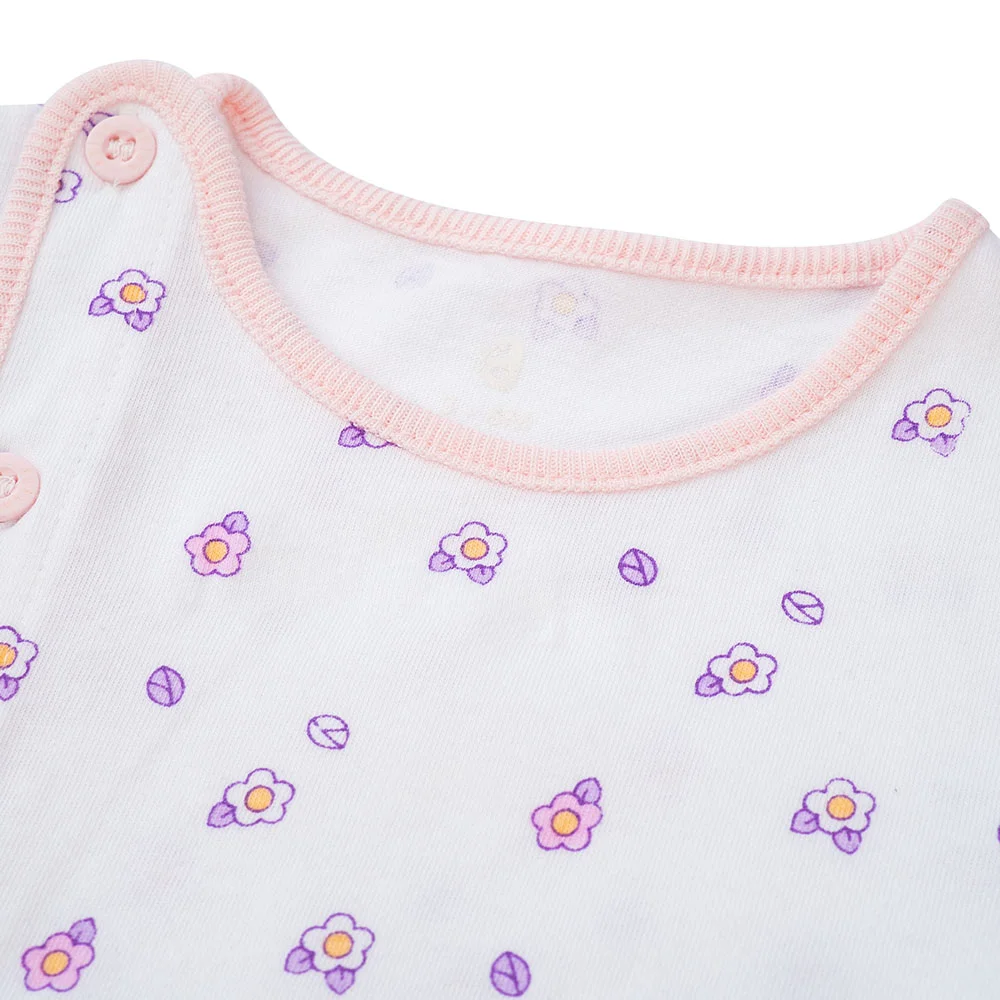 Cặp áo sơ sinh cài chéo tay ngắn Animo NB422051 (NB-9M, Hồng-trắng-Giao màu ngẫu nhiên)