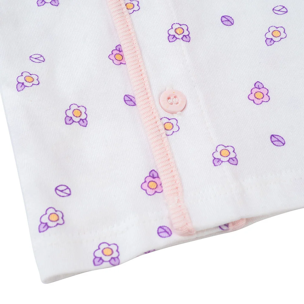 Cặp áo sơ sinh cài chéo tay ngắn Animo NB422051 (NB-9M, Hồng-trắng-Giao màu ngẫu nhiên)