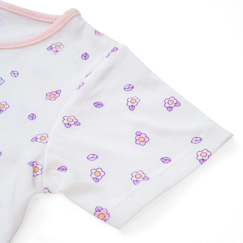 Cặp áo sơ sinh cài chéo tay ngắn Animo NB422051 (NB-9M, Hồng-trắng-Giao màu ngẫu nhiên)