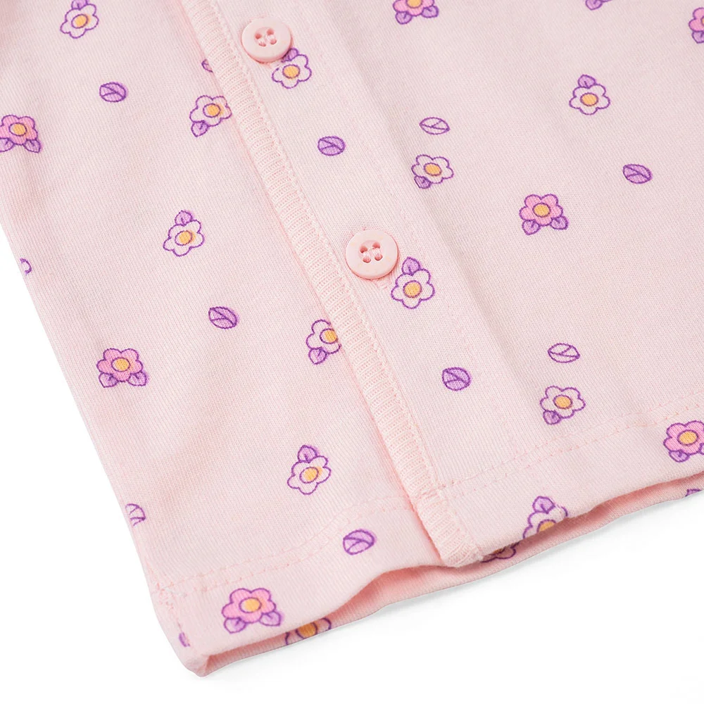 Cặp áo sơ sinh cài chéo tay ngắn Animo NB422051 (NB-9M, Hồng-trắng-Giao màu ngẫu nhiên)