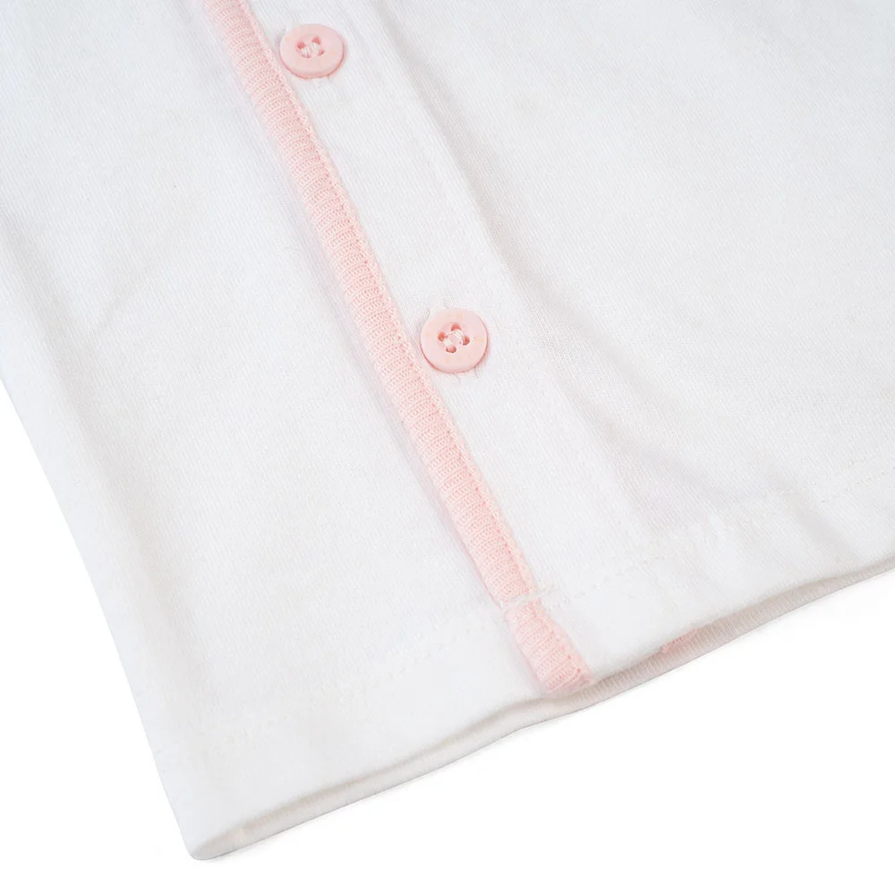 Cặp áo sơ sinh cài chéo tay ngắn Animo NB422051 (NB-9M, Hồng-trắng-Giao màu ngẫu nhiên)