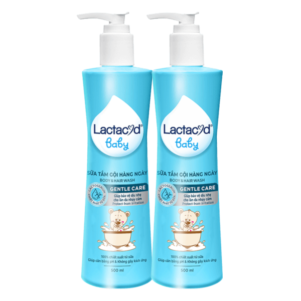 Combo 2 Sữa tắm gội trẻ em Lactacyd Baby Gentle Care 500ml