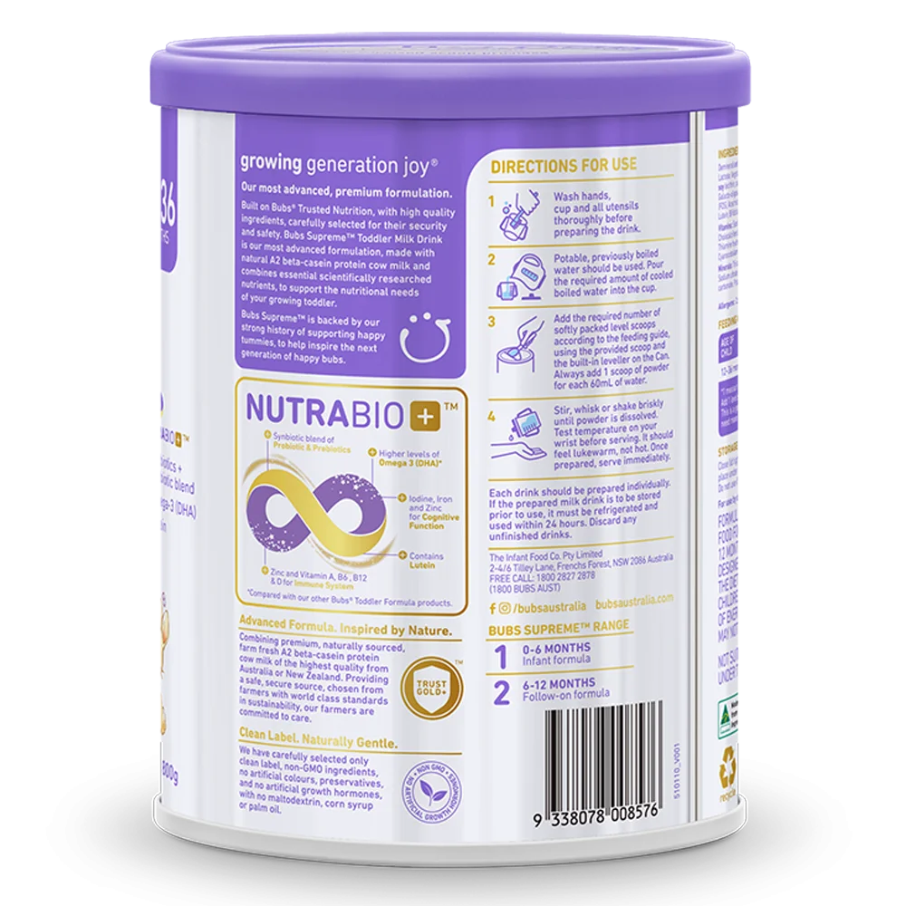 Sữa Bubs Supreme số 3 800g (12-36 tháng)