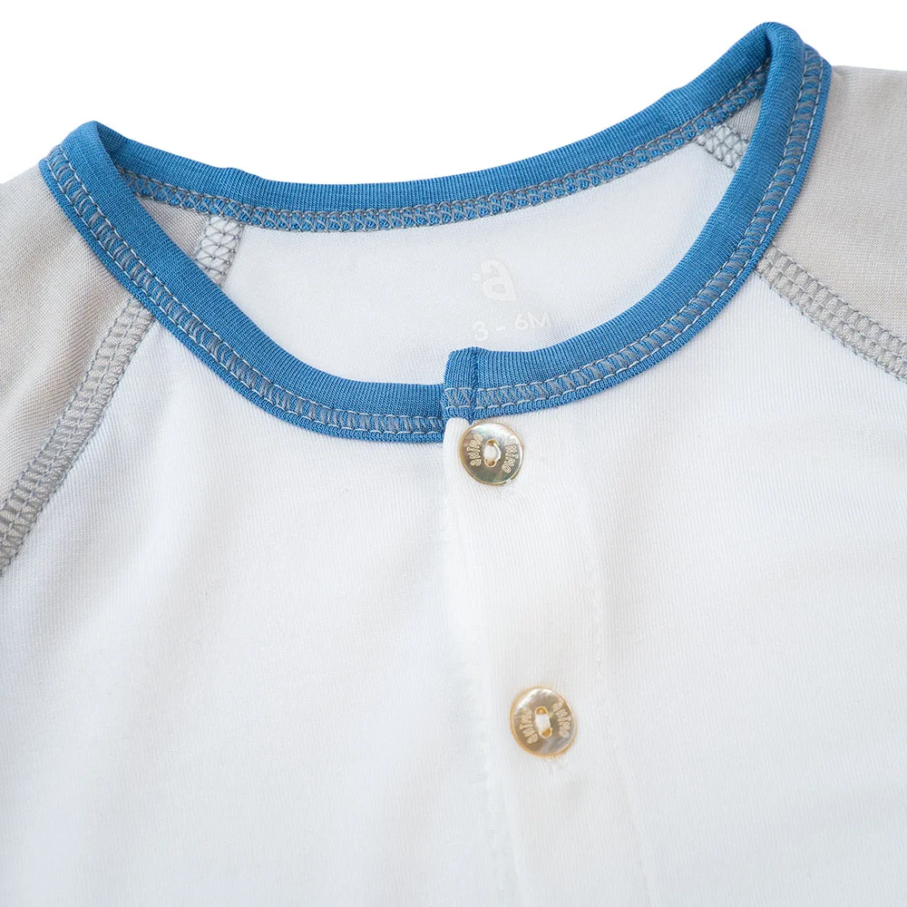 Bộ sơ sinh tính năng dài, vải modal BST Thiên Nga Animo BMC822078 (0-12M,Xanh)