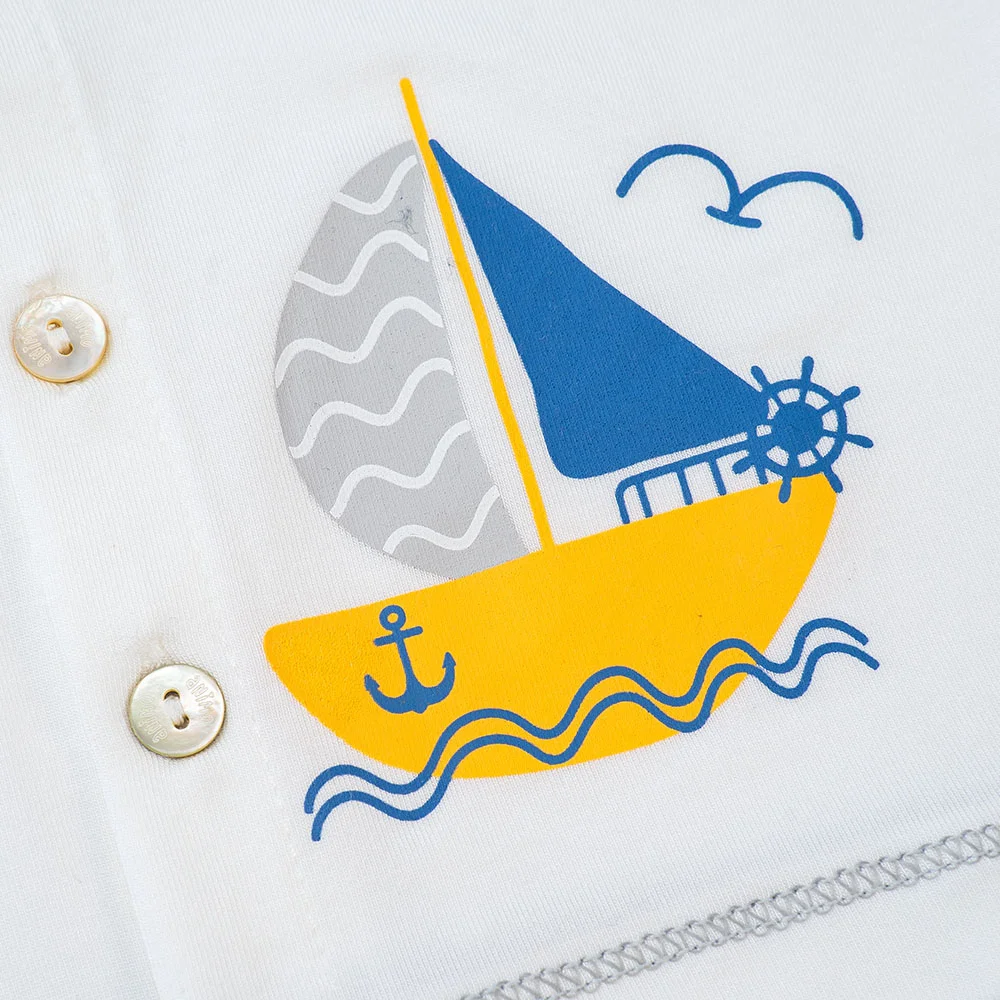 Bộ sơ sinh tính năng dài, vải modal BST Thiên Nga Animo BMC822078 (0-12M,Xanh)