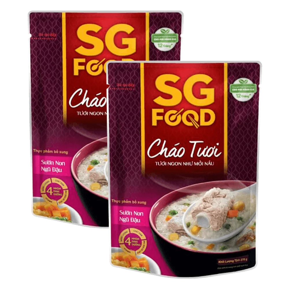 Combo 2 cháo Sườn non, ngũ đậu, SG Food, 270g (Giao bao bì ngẫu nhiên)