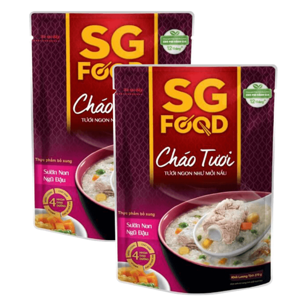 Combo 2 cháo Sườn non, ngũ đậu, SG Food, 270g