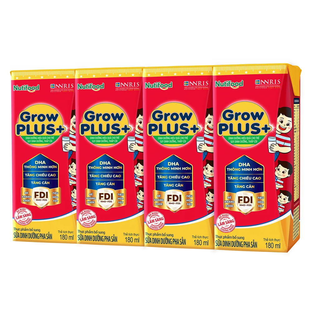 Combo 2 Thùng Sữa GrowPLUS+ Hộp 180ml (lốc 4 hộp)