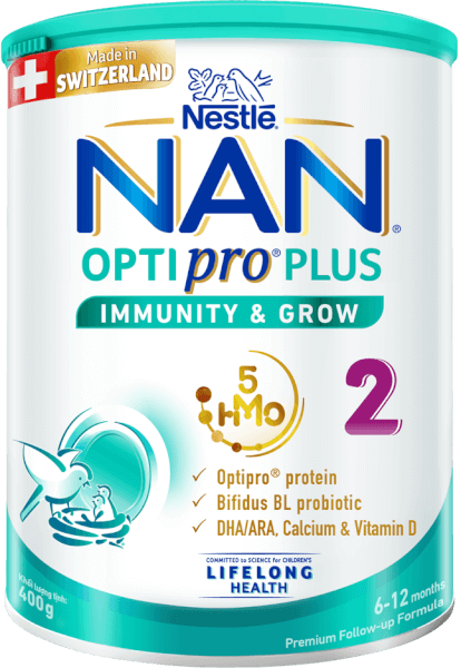 Sữa Nan Optipro PLUS 2 400g, với 5HMO, sản xuất tại Thụy Sỹ (6-12 tháng)