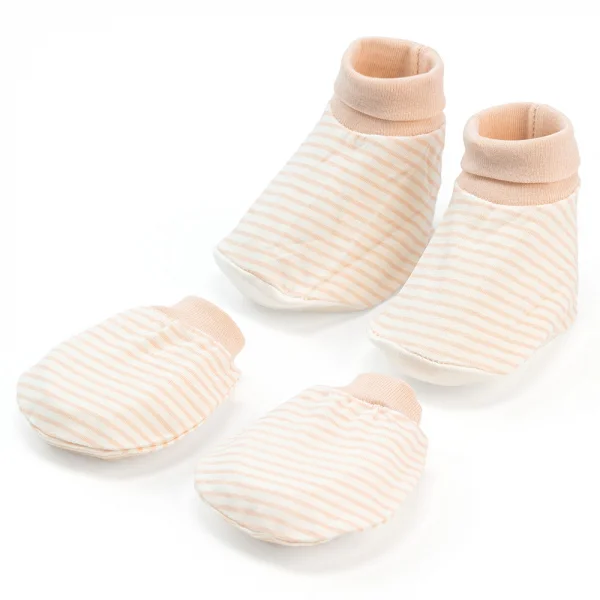 Bộ bao tay chân sơ sinh bo Animo BA1022041 (NB,Cam sọc)