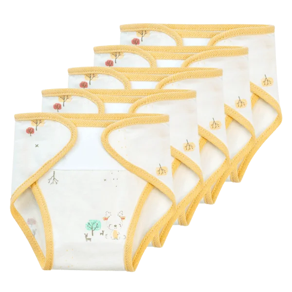Set 5 tã vải sơ sinh Animo BA1022078 (NB,Vàng họa tiết-Giao hoạ tiết ngẫu nhiên)