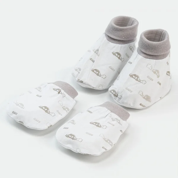 Bộ bao tay chân sơ sinh bo Animo HN522048 (NB,Xám)