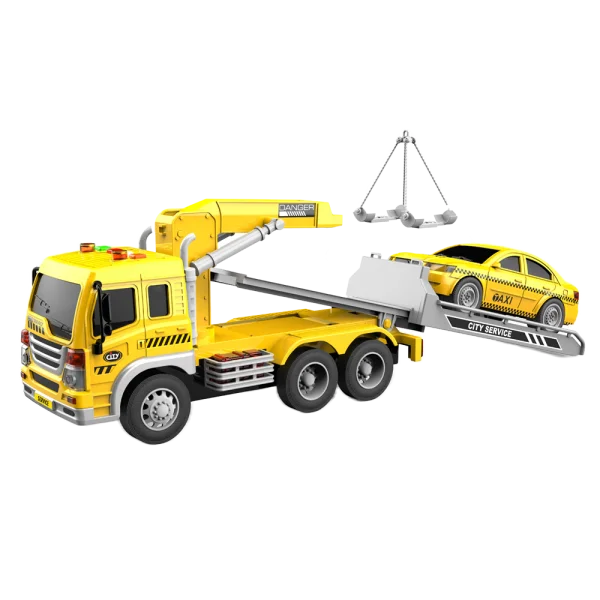 Xe móc cứu hộ giao thông chở ô tô có âm thanh và đèn RFD430079 (Vàng)