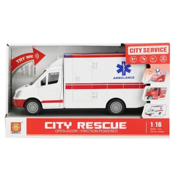 Xe cứu thương cao cấp có âm thanh và đèn RFD341541 (Trắng)