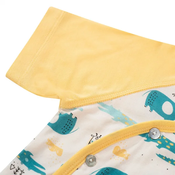 Bộ sơ sinh tính năng ngắn, vải modal BST Thiên Nga Animo BMC822074 (0-12M,Vàng)