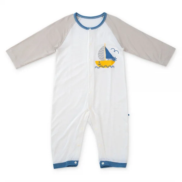 Bodysuit tính năng dài, vải modal BST Thiên Nga Animo BMC822086 (0-12M,Xanh)