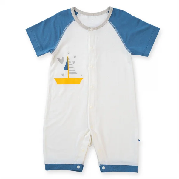 Bodysuit tính năng đùi, vải modal BST Thiên Nga Animo BMC822084 (0-12M,Xanh)