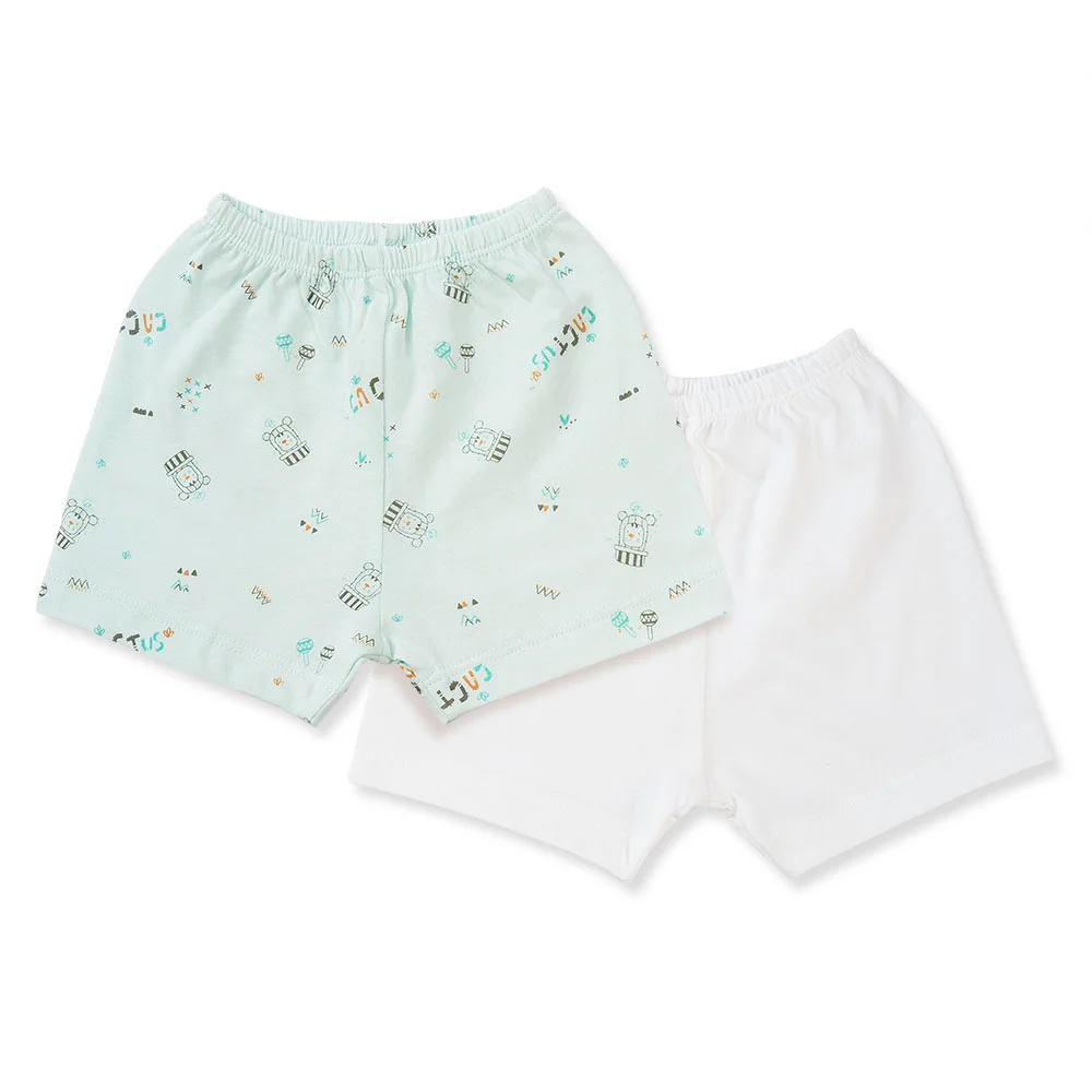 Cặp quần sơ sinh ngắn Animo NB422056 (NB-9M,Xanh ngọc-trắng-Giao màu ngẫu nhiên)