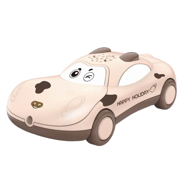 Điện thoại ô tô 2 trong 1 có nhạc, đèn JS056798 (Kem)