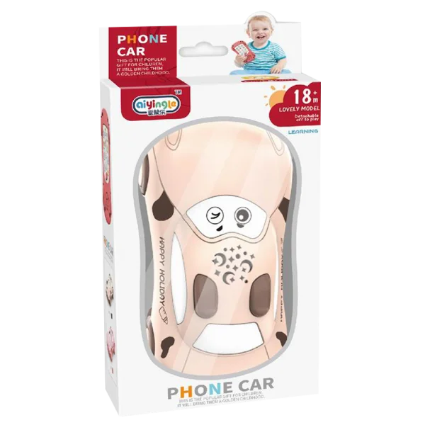 Điện thoại ô tô 2 trong 1 có nhạc, đèn JS056798 (Kem)