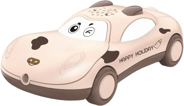 Điện thoại ô tô 2 trong 1 có nhạc, đèn JS056798 (Kem)