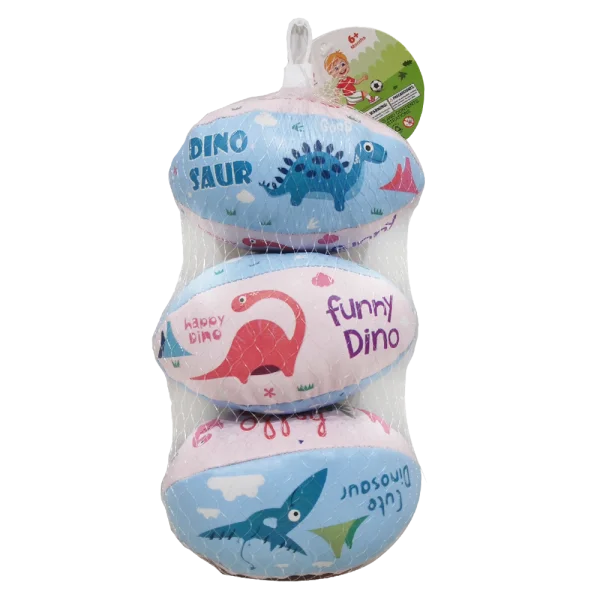 Bộ 3 bóng mềm bầu dục họa tiết khủng long cao cấp JS057227 Animo