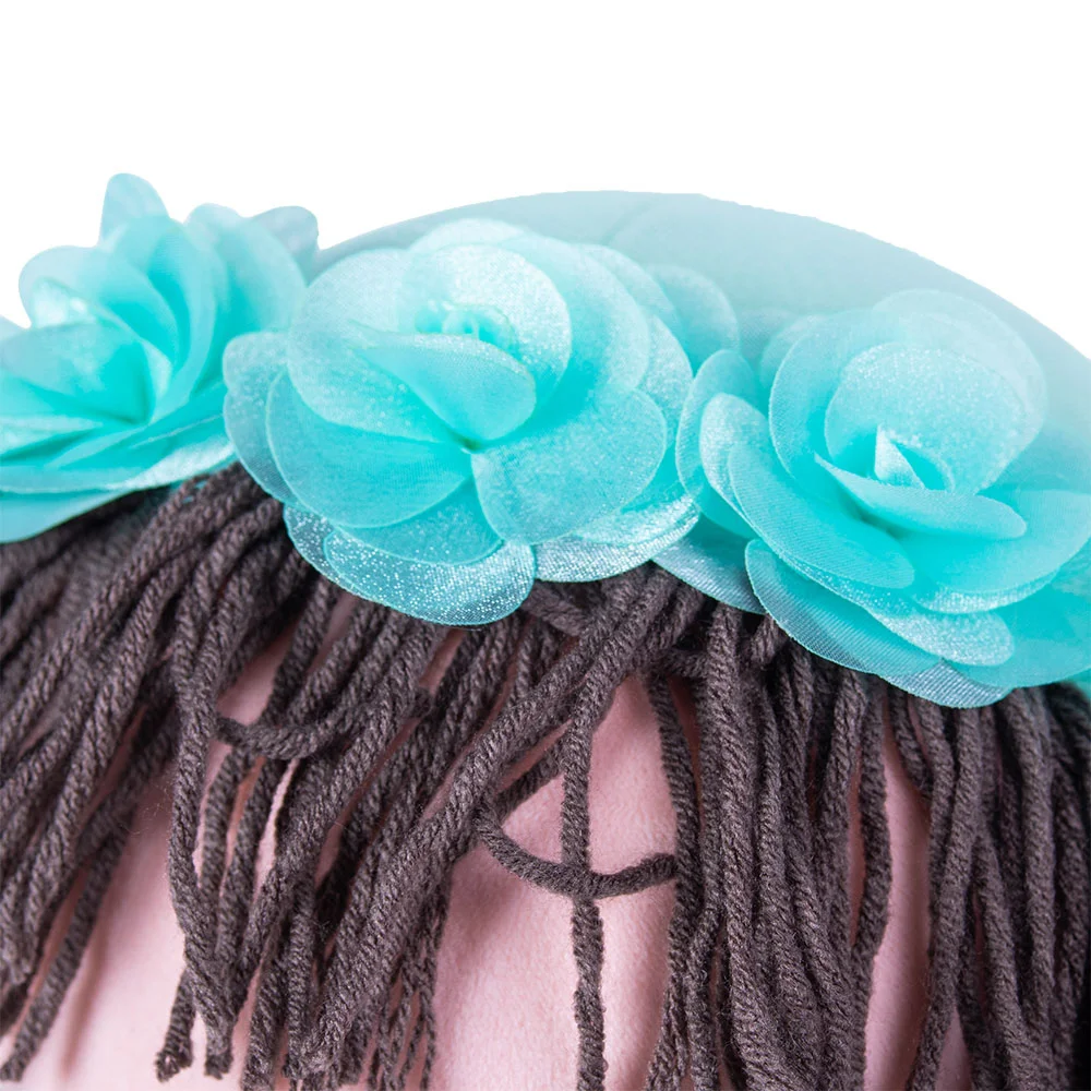 Búp bê nhồi bông Animo tóc xù đầm xanh