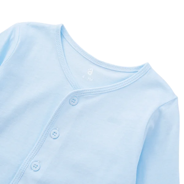 Cặp áo sơ sinh cài giữa tay dài Animo KV123008 (NB-12M,Xanh)