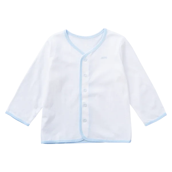 Cặp áo sơ sinh cài giữa tay dài Animo KV123007 (NB-12M,Trắng)