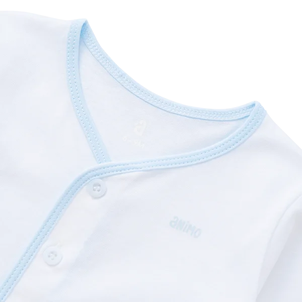 Cặp áo sơ sinh cài giữa tay dài Animo KV123007 (NB-12M,Trắng)