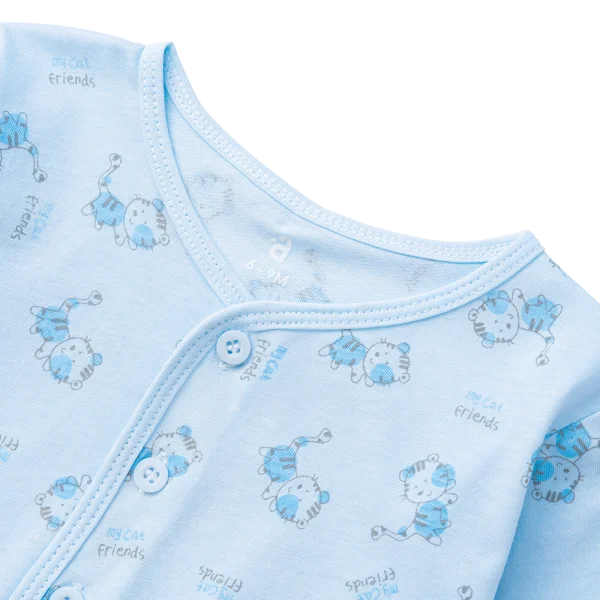 Cặp áo sơ sinh cài giữa tay dài Animo KV123007 (NB-12M,Trắng)