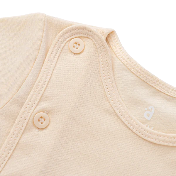 Cặp áo sơ sinh cài chéo tay ngắn Animo KV123001 (NB-12M,Kem)