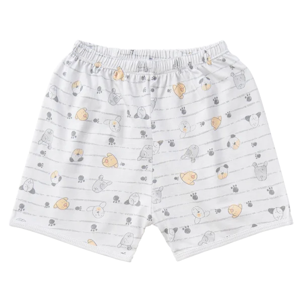 Cặp quần sơ sinh ngắn Animo KV123022 (NB-12M,Xám họa tiết_Trắng)