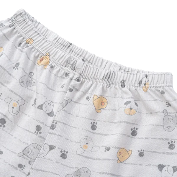 Cặp quần sơ sinh ngắn Animo KV123022 (NB-12M,Xám họa tiết_Trắng)