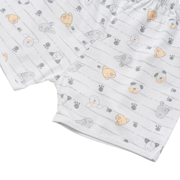 Cặp quần sơ sinh ngắn Animo KV123022 (NB-12M,Xám họa tiết_Trắng)