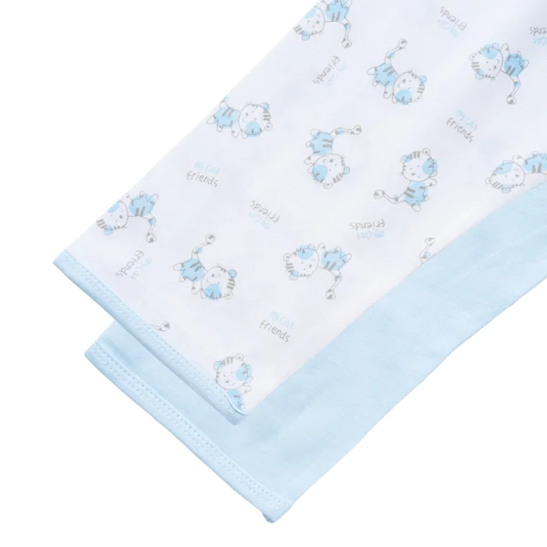 Cặp quần sơ sinh dài Animo KV123014 (NB,Trắng họa tiết_Xanh)