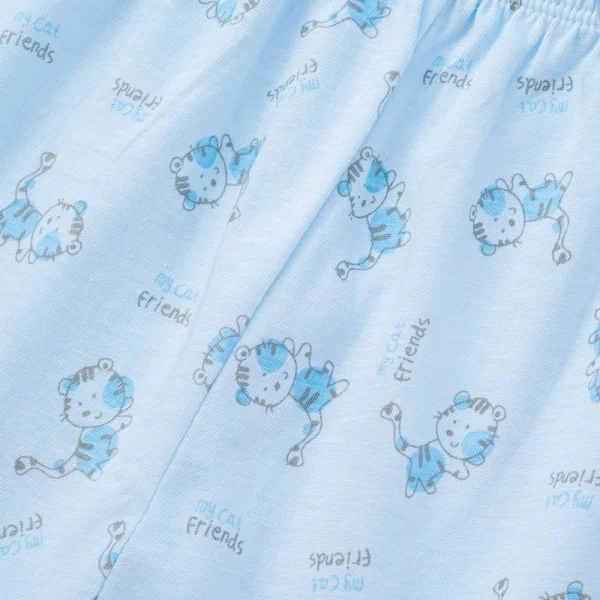 Cặp quần sơ sinh dài Animo KV123013 (NB-12M,Trắng_Xanh họa tiết)