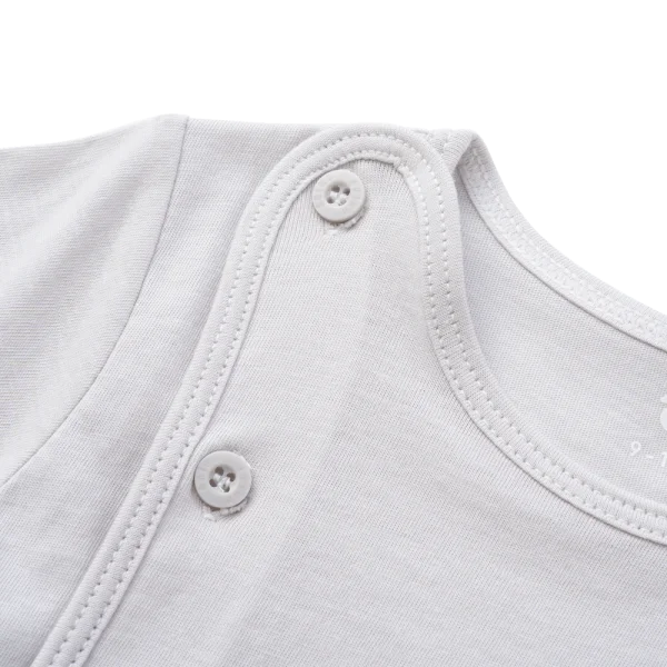 Cặp áo sơ sinh cài chéo tay ngắn Animo KV123018 (NB-12M,Trắng họa tiết_Xám)