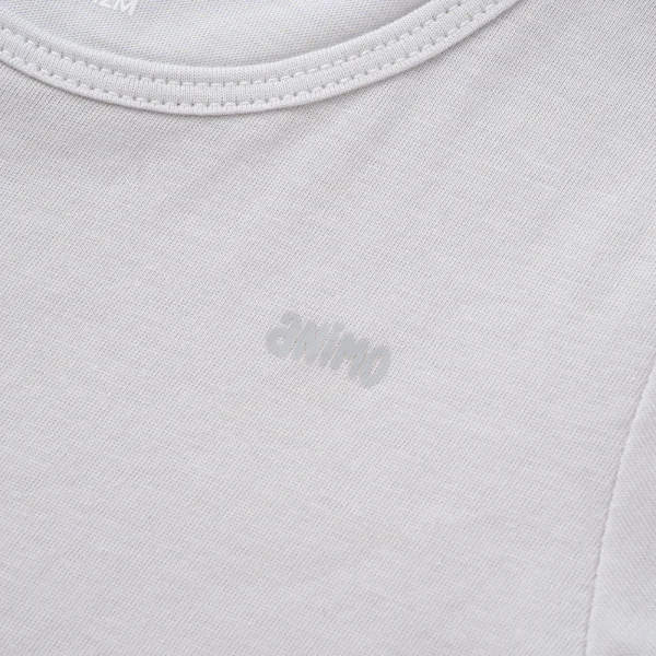 Cặp áo sơ sinh cài chéo tay ngắn Animo KV123018 (NB-12M,Trắng họa tiết_Xám)