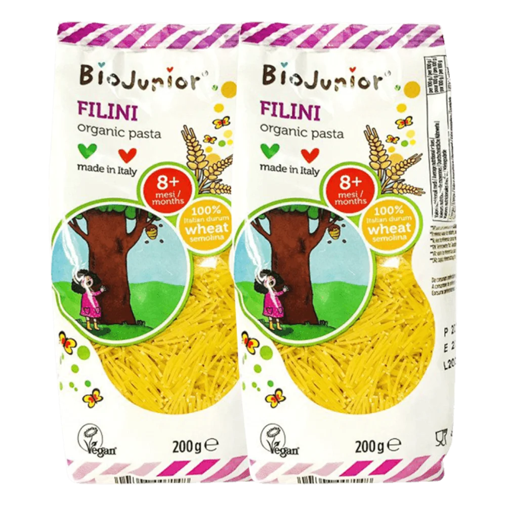 Combo 2 Mì ăn dặm hữu cơ cho bé dạng sợi BioJunior 200g