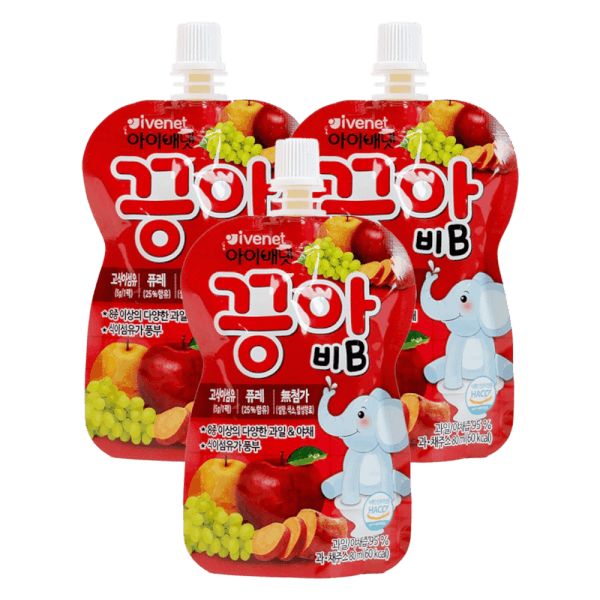 Combo 3 Nước ép trái cây Ivenet Puree B (táo, lê, nho, khoai lang) 80ml