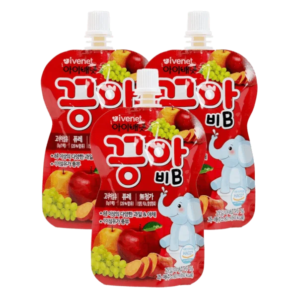 Combo 3 Nước ép trái cây Ivenet Puree B (táo, lê, nho, khoai lang) 80ml